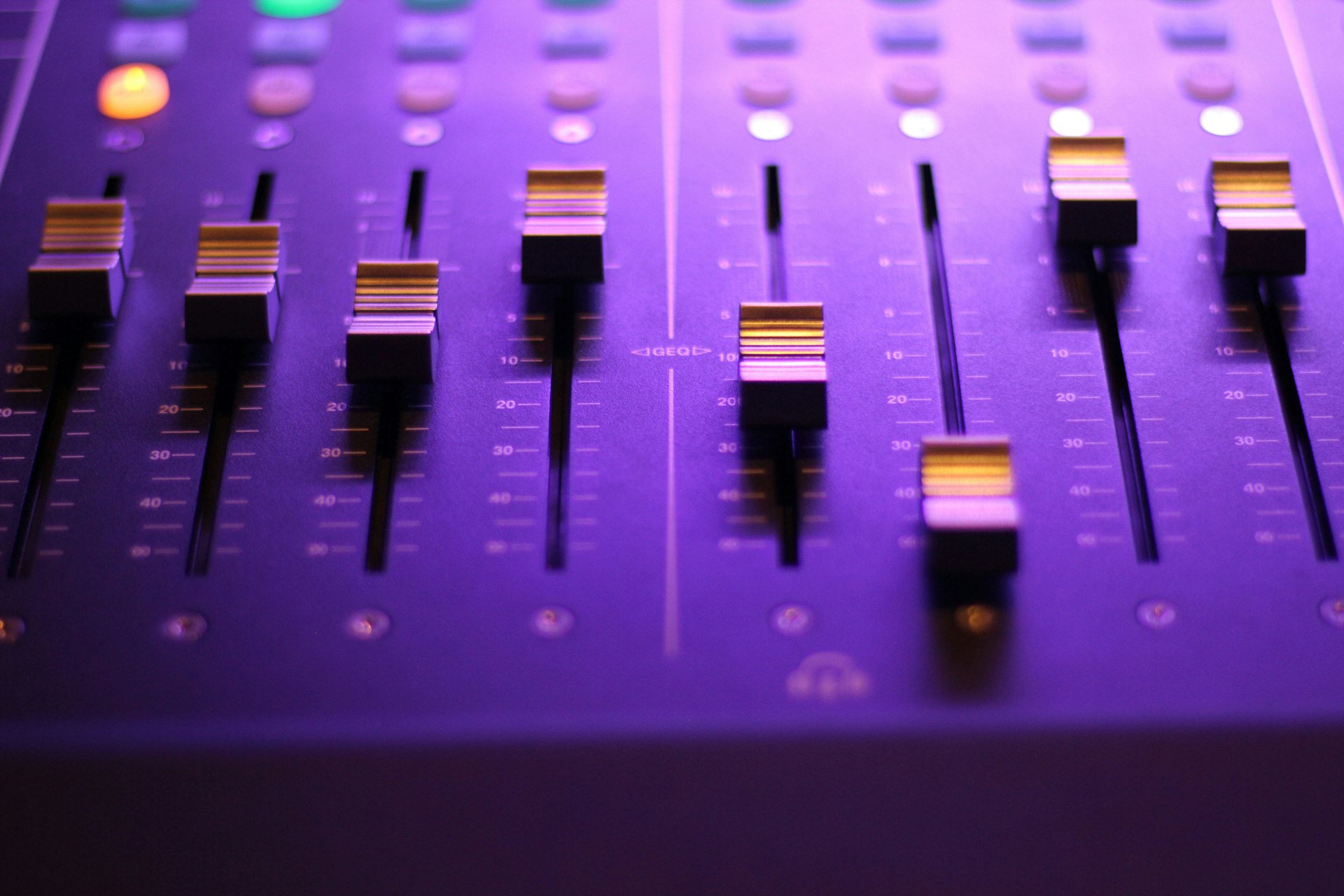 closeup photo of audio mixer